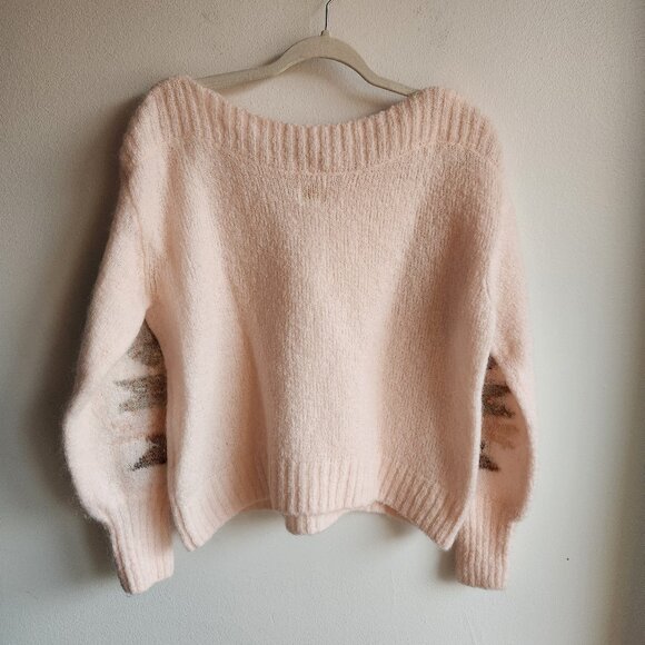 🇫🇷 Des Petits Hauts Light Pink Mohair/Merino Knit Sweater - Sz S - Picture 7 of 13